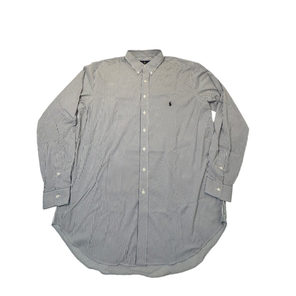 Polo Ralph Lauren Performance Shirt Mens XLT Gray Striped Button Down XL Tall